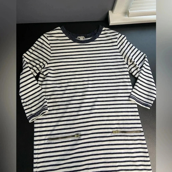 Gap Women’s Small Striped Zip‎ Pockets Shirttail Dress Nautical Preppy Coastal - Picture 11 of 15